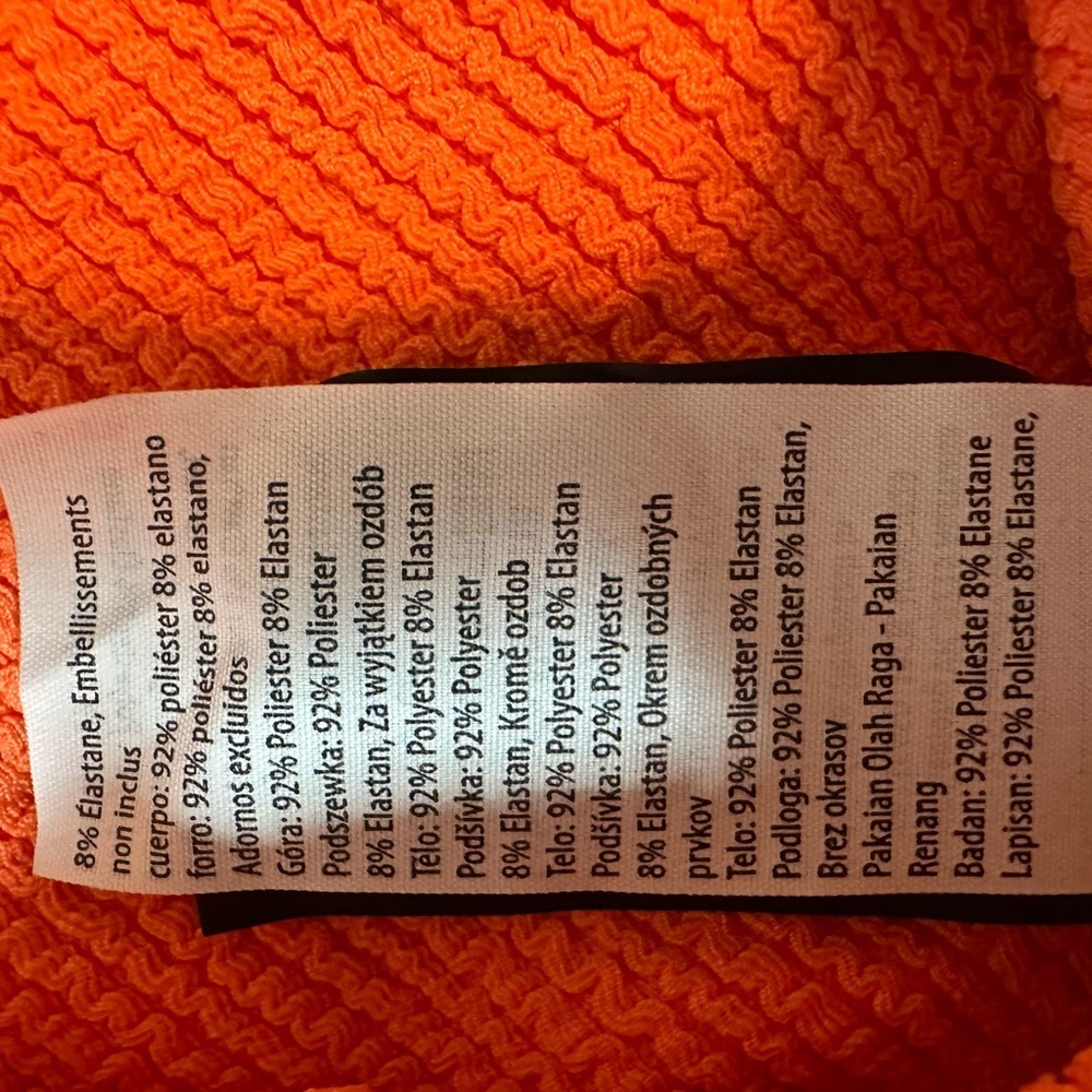 Cotton On Body Orange Crinkle One-Piece Swimsuit XL NWT Scoop Back - Picture 8 of 8
